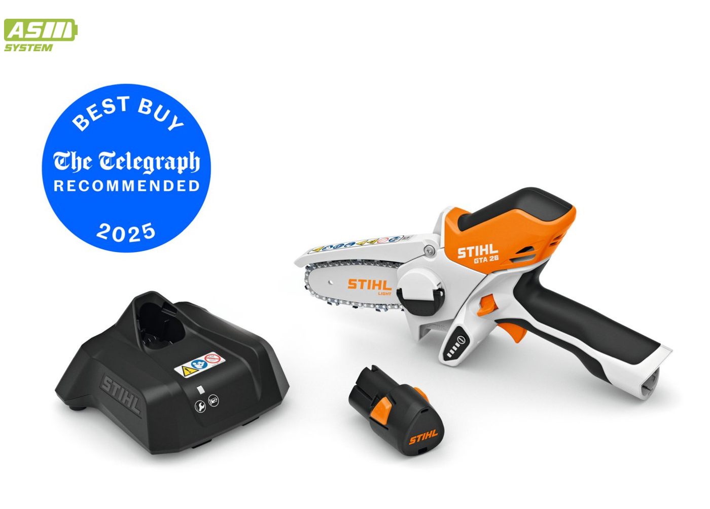 Stihl GTA 26 cordless garden pruner with AS 2 battery and AL 1 charger - 4" blade