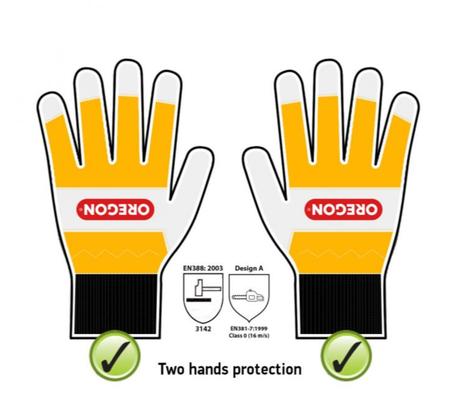 Oregon Chainsaw Gloves Dual Hand Protection (Various Sizes)
